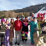 L'équipe du Grizzli sur les pistes, deguisés.