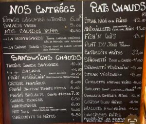 Carte des plats hiver